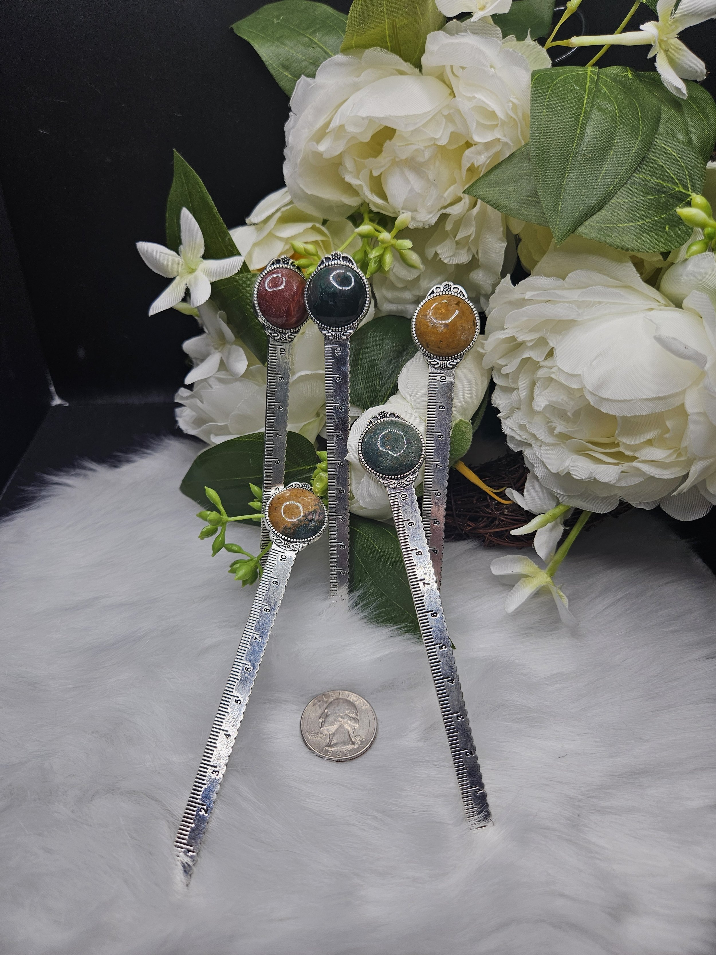 Stainless-Steel Multi Use Bookmarks - Ocean Jasper