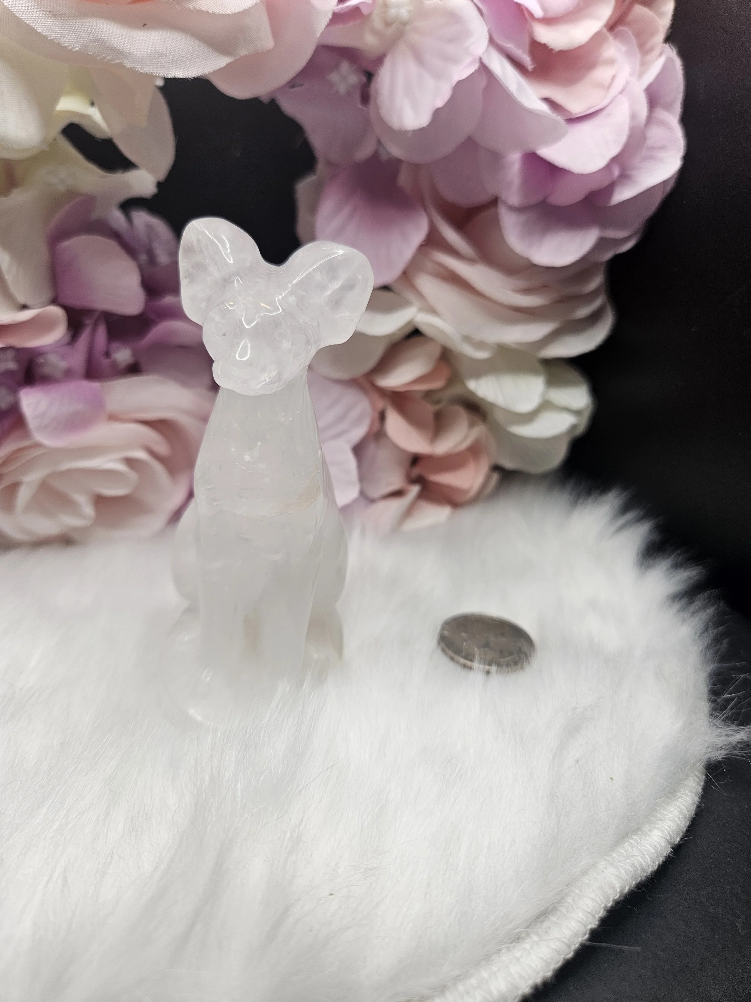 Clear Quartz Sphinx Carving