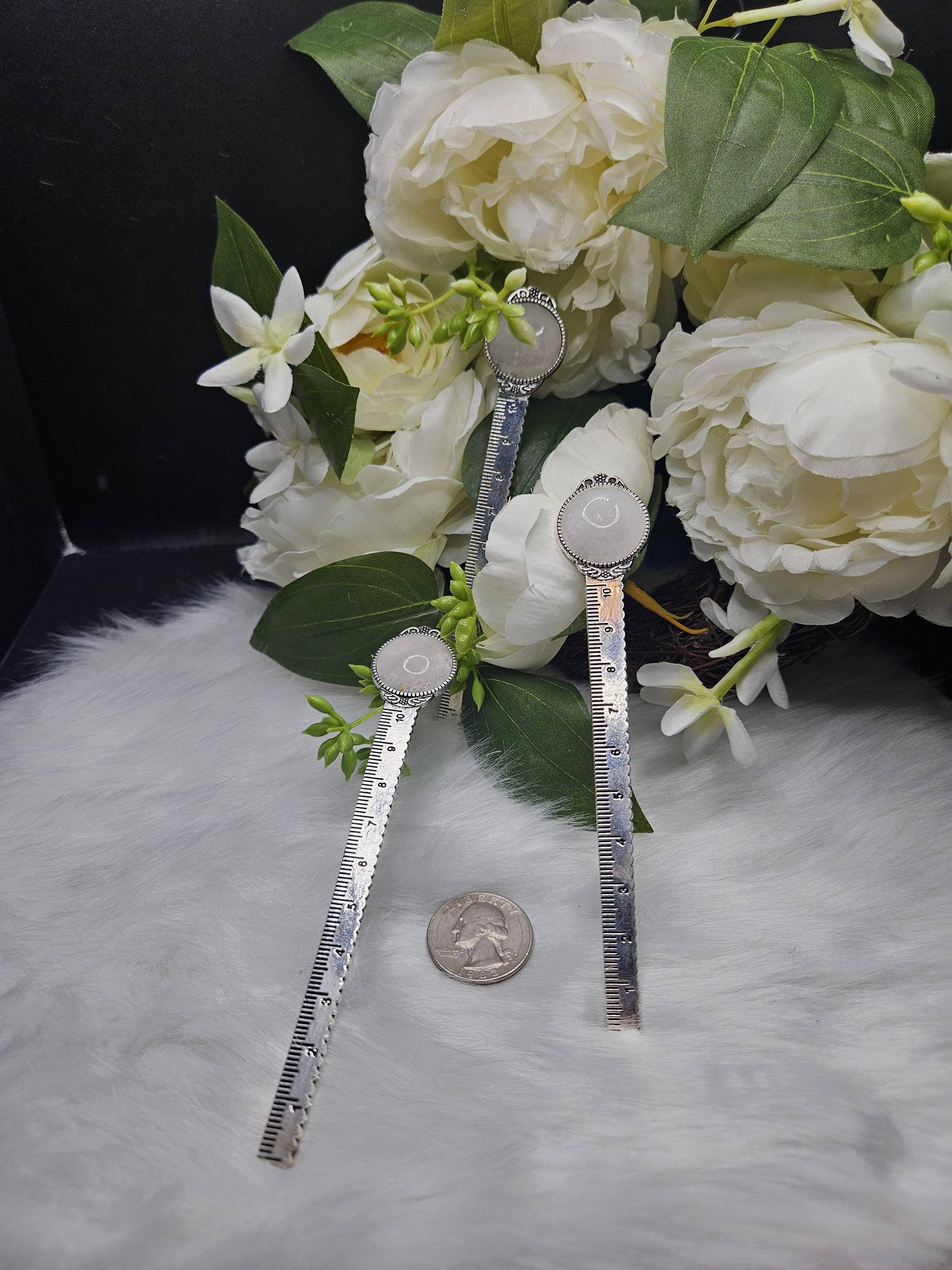 Stainless-Steel Multi Use Bookmarks - Clear Quartz