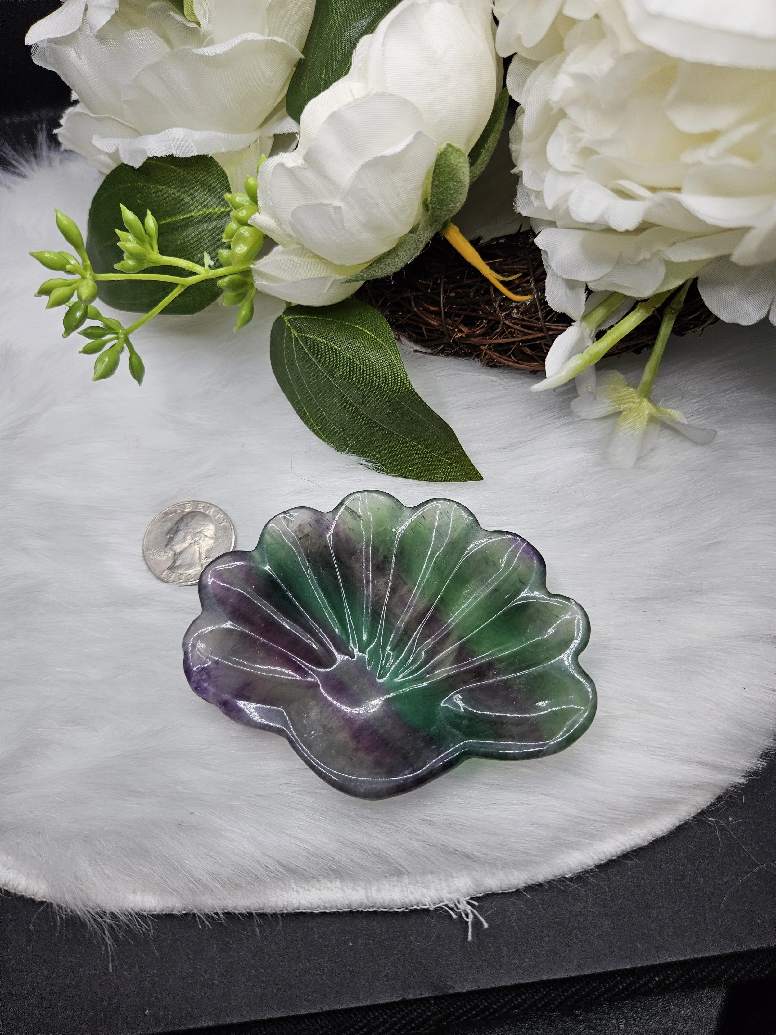 Rainbow Fluorite Shell Dish