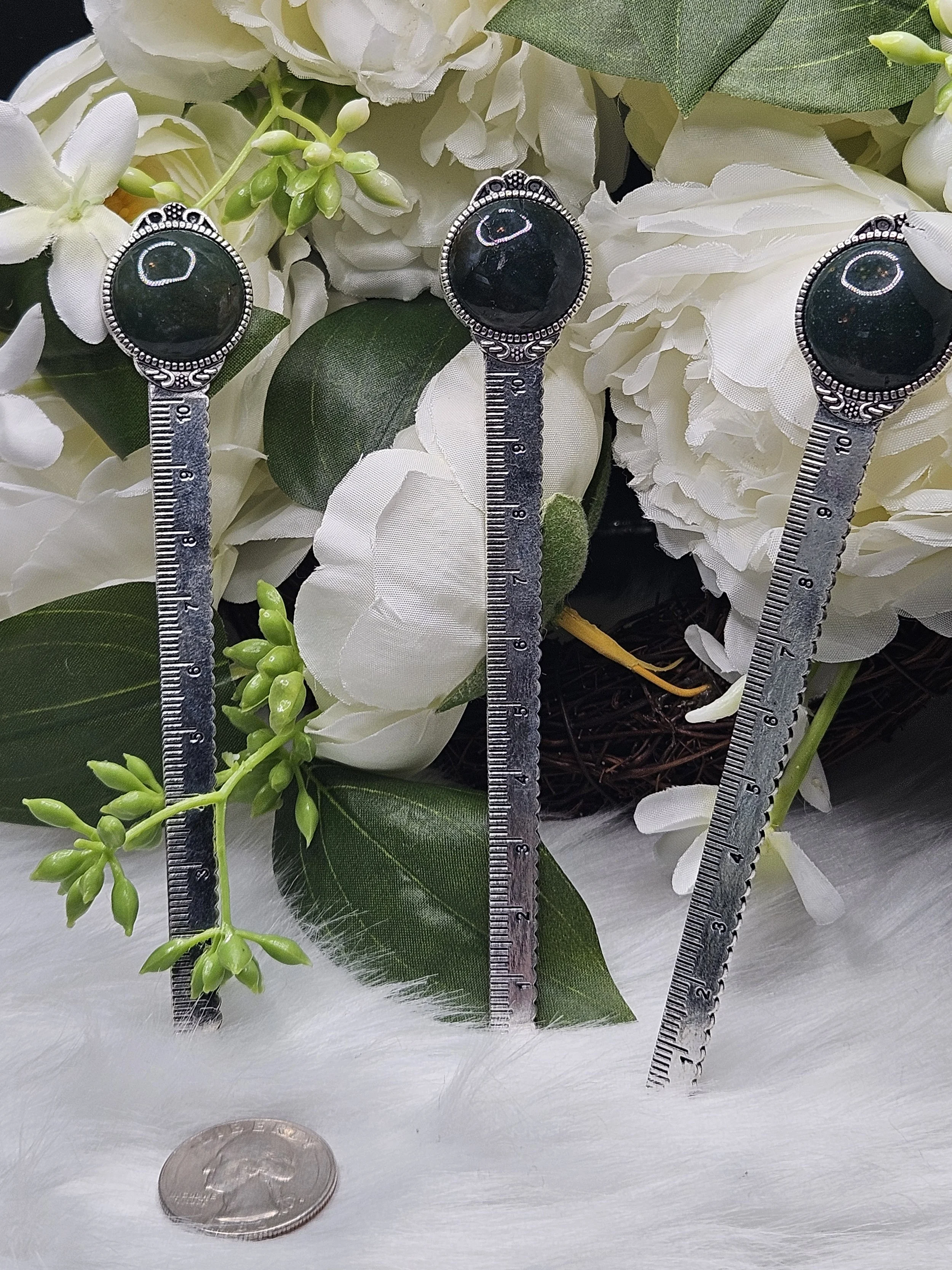 Stainless-Steel Multi Use Bookmarks - Moss Agate