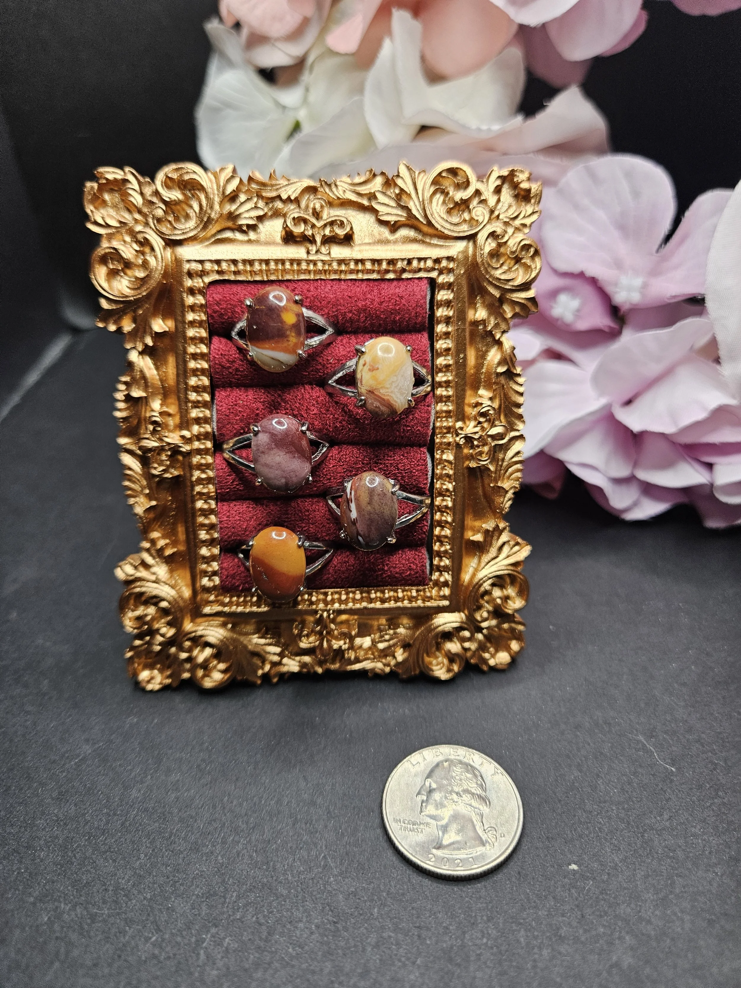 Simple Design Adjustable Ring - Mookaite Jasper