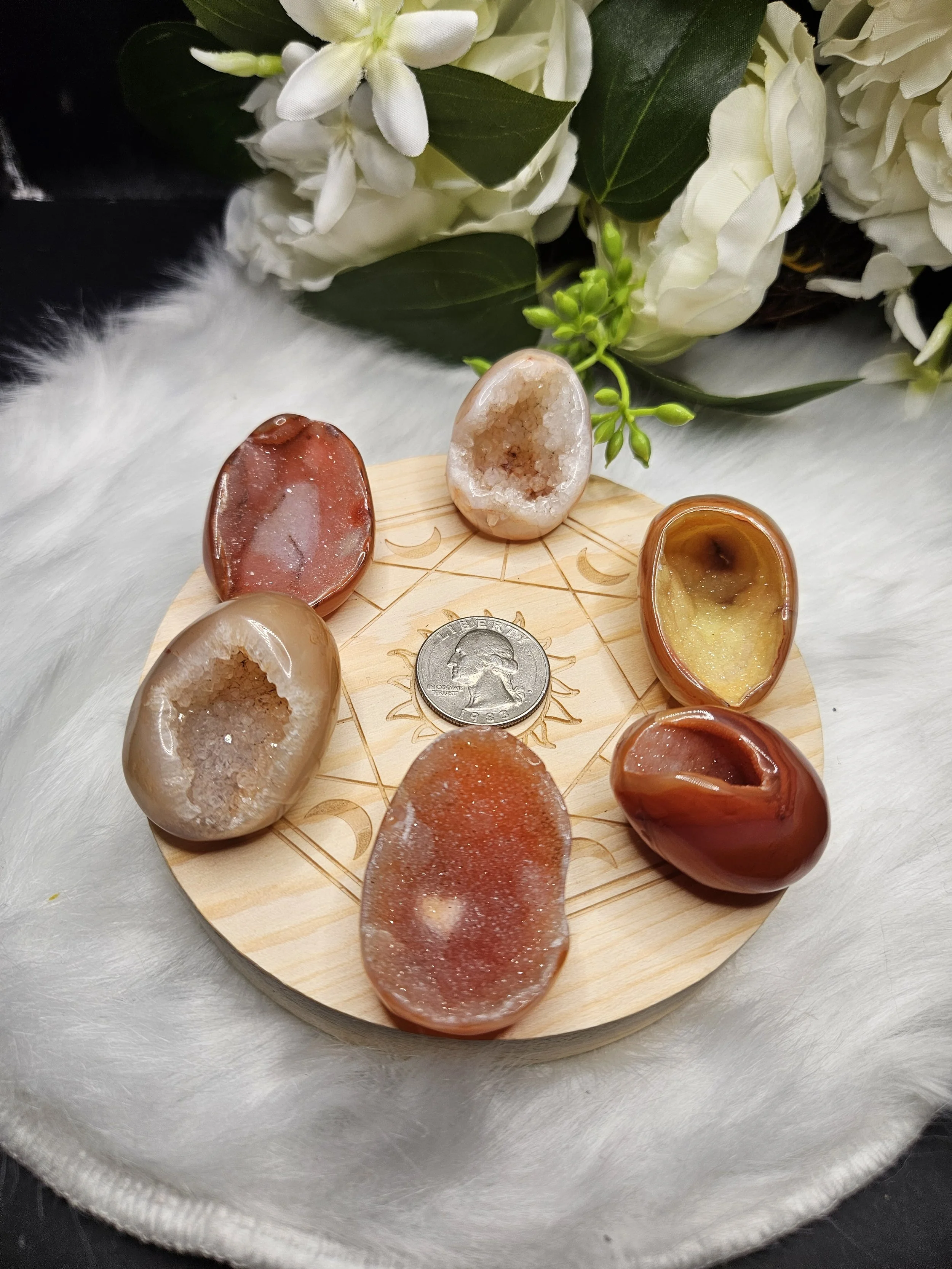 Carnelian Druzy Eggs - Small