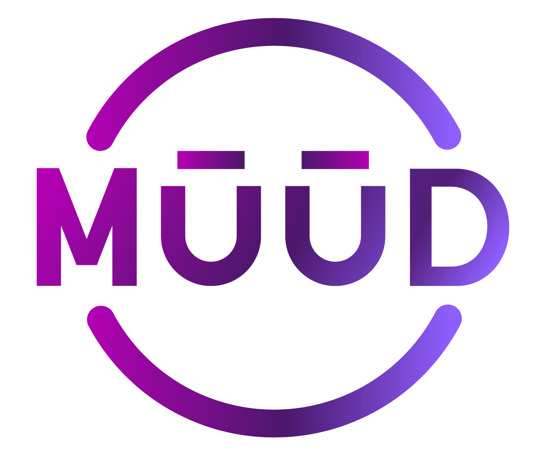 Gradient purple and violet logo with the word "MUD" in bold capital letters surrounded by a circular arrow design.