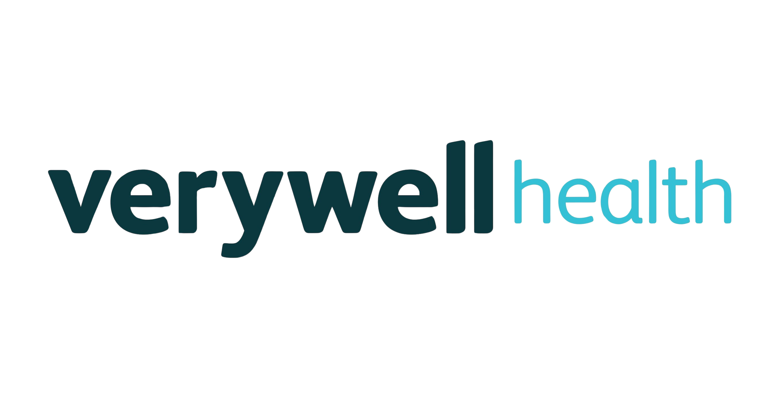 3D text logo reading "Verywell Health" with "very" in dark blue and "health" in light blue, set against a black background.