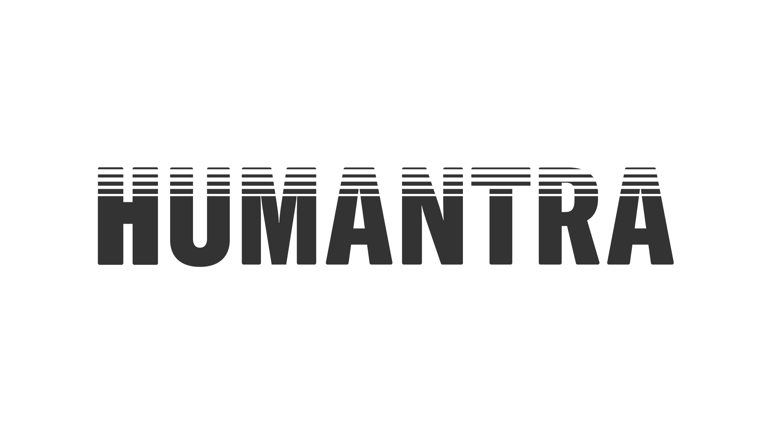 The word 'HUMANITRA' written in bold, black, pixelated text.
