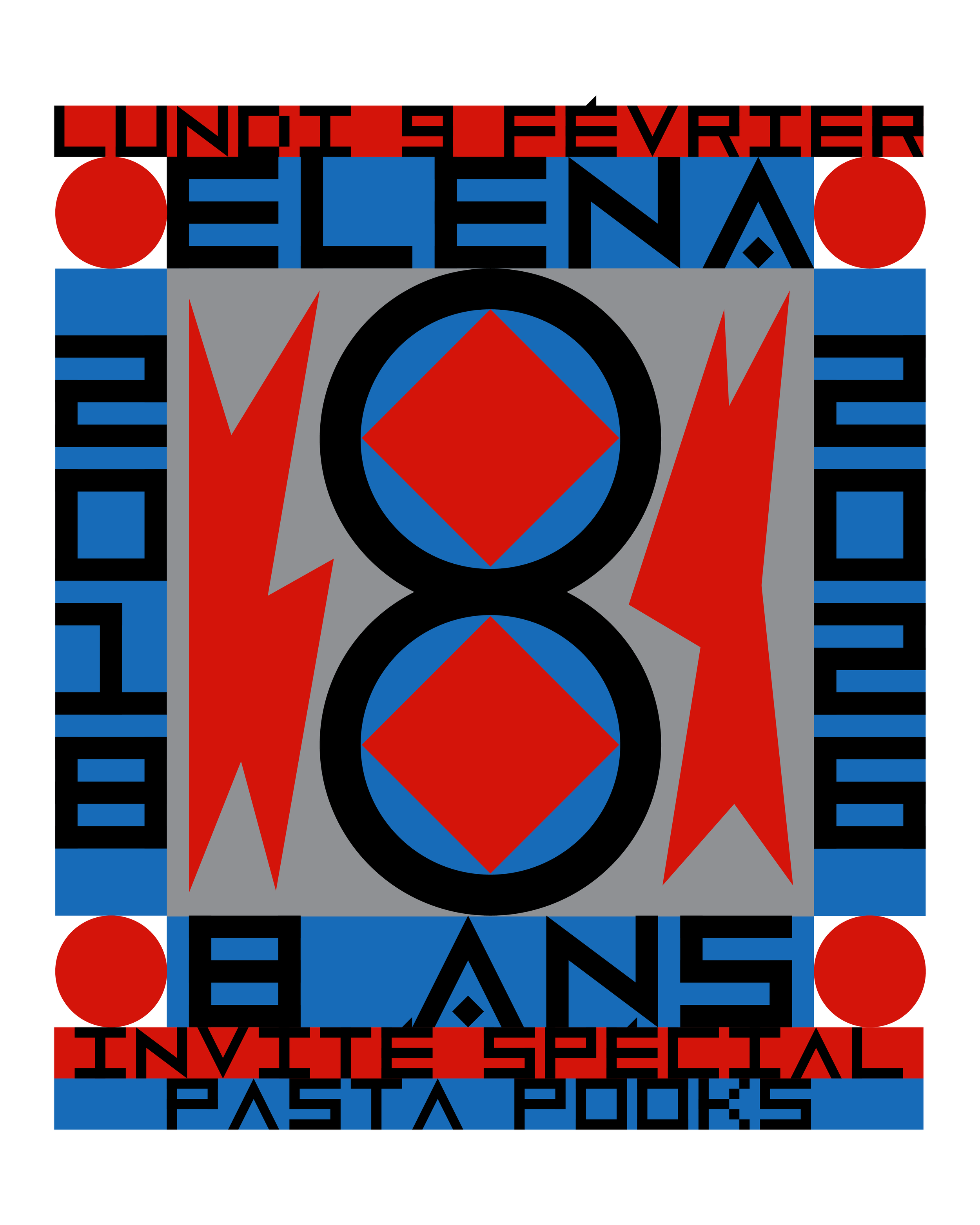 Affiche pour les huit ans du restaurant Elena