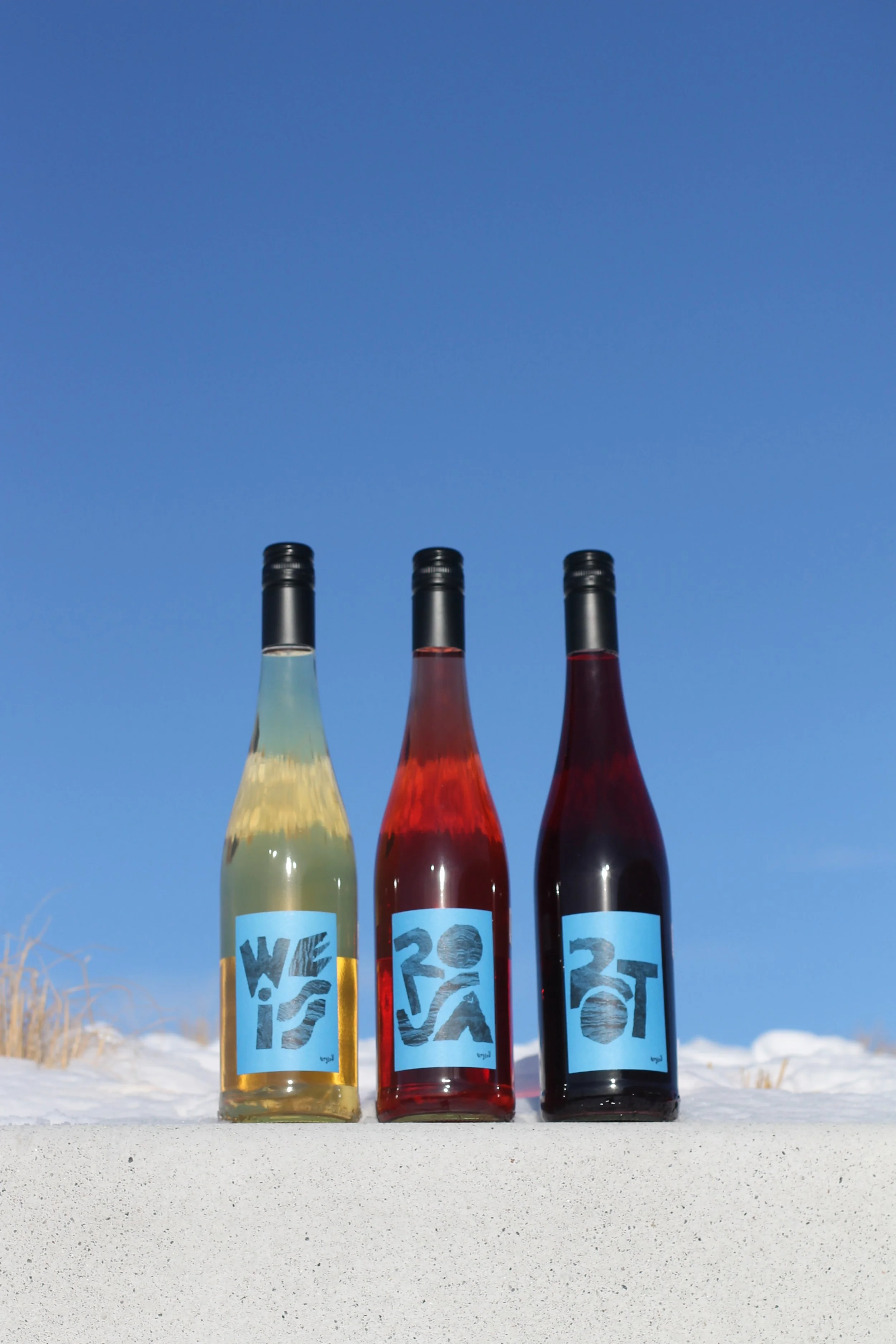 Étiquettes pour trois vins de Hannes Bergdoll