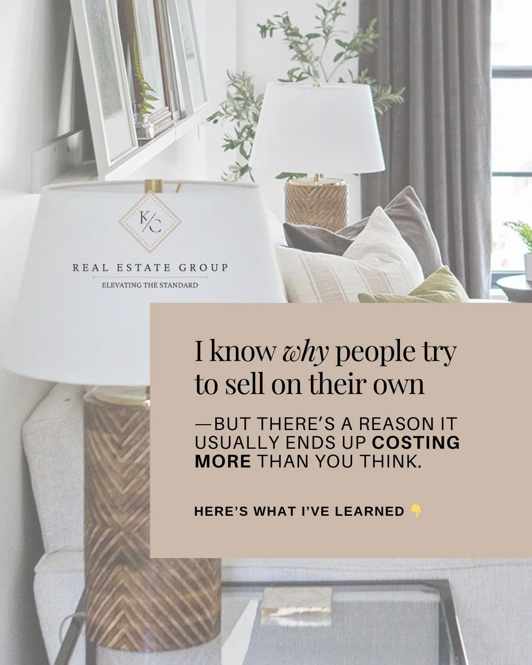 Let me save you a lot of time, money, headaches, and more!

On paper, selling your home on your own seems to make sense. You&rsquo;ll save money on your agent&rsquo;s commission, and really, how complicated can it be? (Spoiler: very! 😅)

In reality,