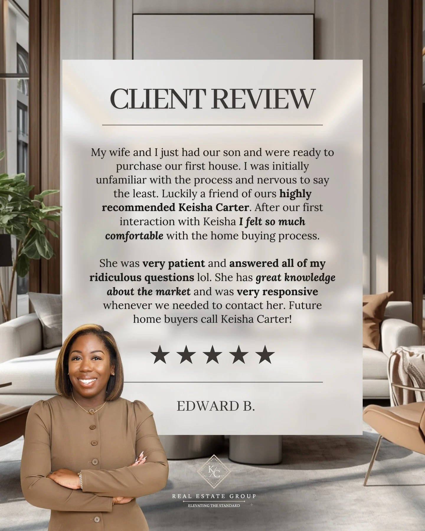 There is nothing better than hearing from a happy client. Helping Edward and his growing family purchase their very first Home in this crazy market was such an honor, and we are so grateful they trusted us with such an important milestone.

Buying yo