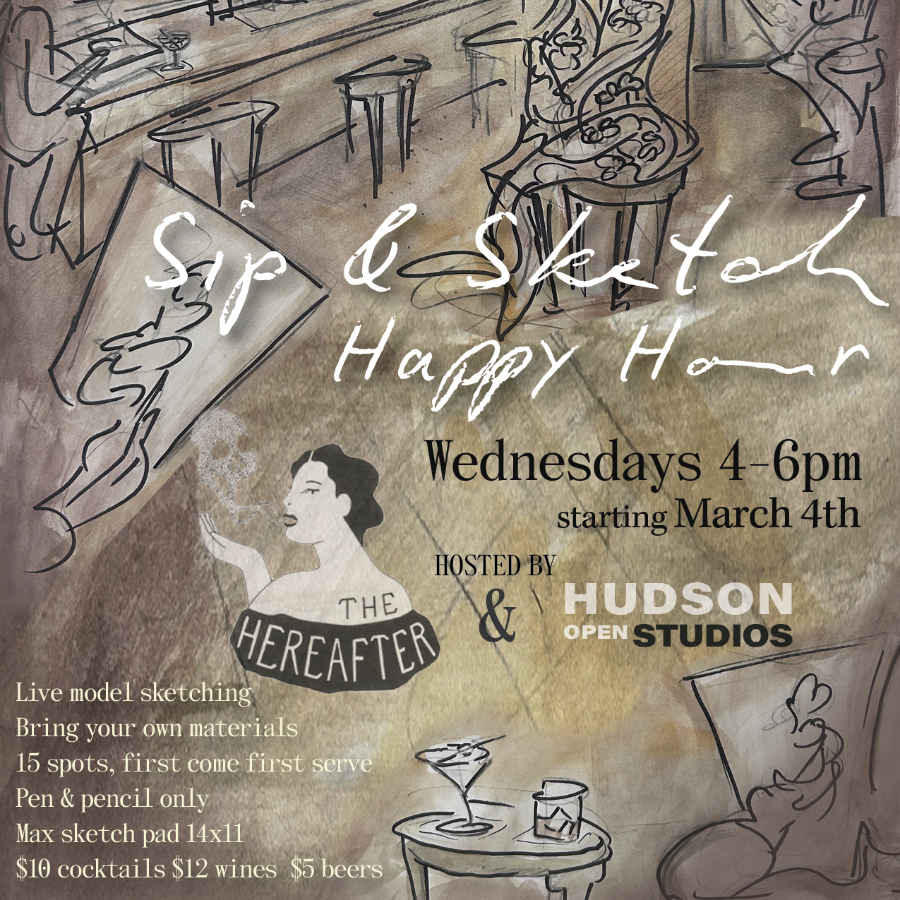 Sip and Sketch Happy Hour 