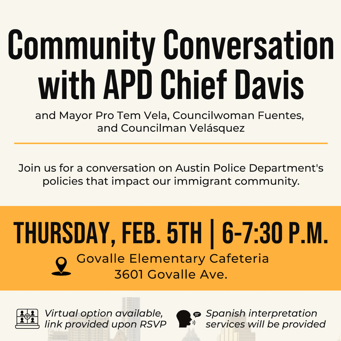 ICE OUT OF ATX: Community Convo with APD & ATX City Council
