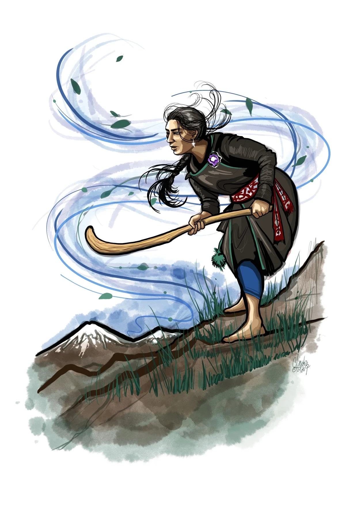 Mujeres en el palin - Escuela Mapuche Aukantun