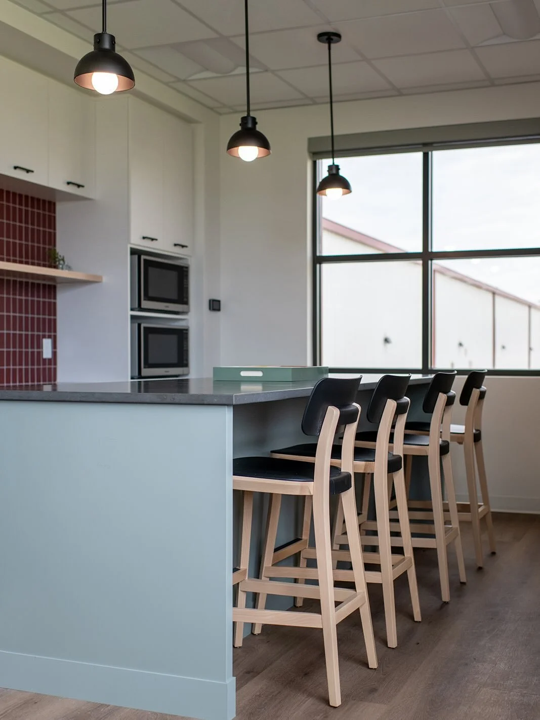 A welcoming breakroom designed to support daily routines and informal collaboration. The relaxed + friendly atmosphere defines the office culture - even the office dog enjoys coming to work. 

Swipe to the end to see the sweetest buddy! 🐾