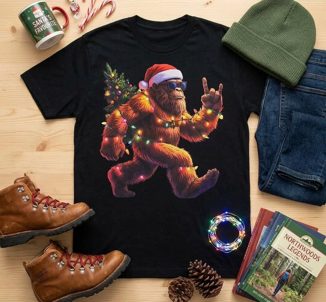 Bigfoot Christmas Graphic T-Shirt