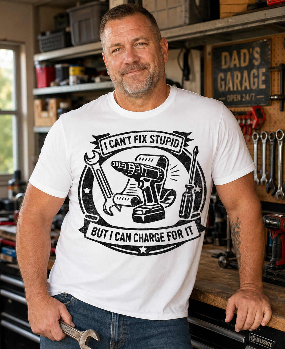 I Can’t Fix Stupid Shirt, Funny Handyman T-Shirt, Gift for Men