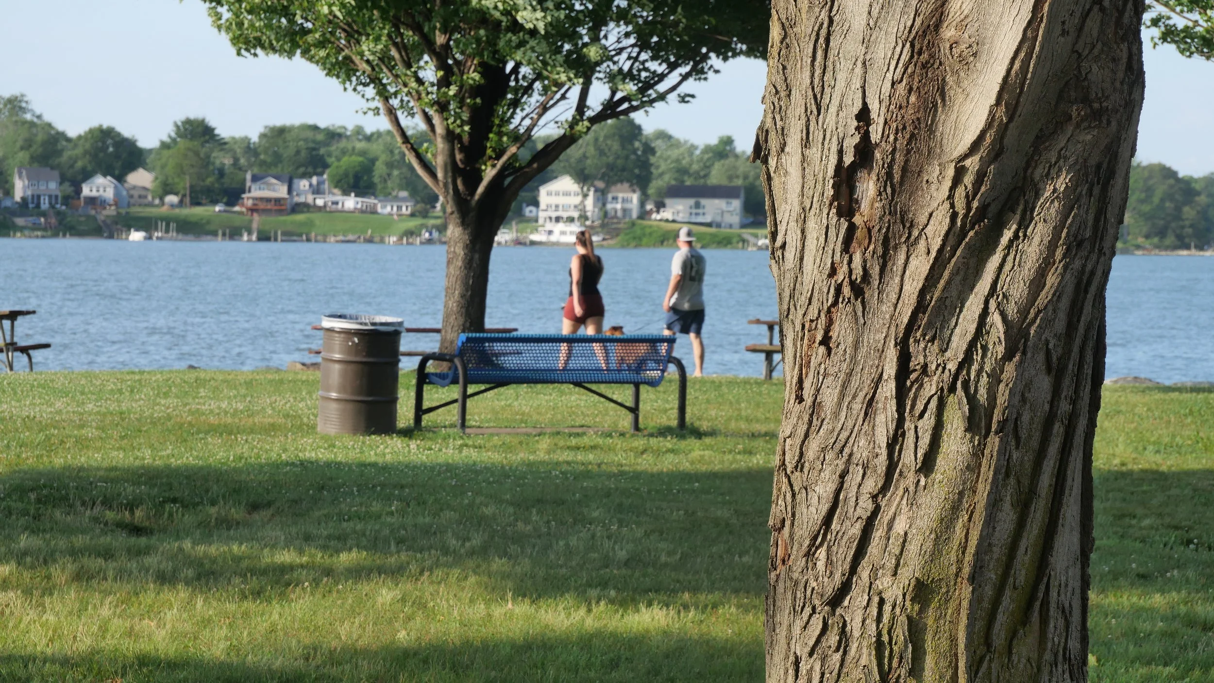 Couple walking at Flying Point Park, Edgewood, MD