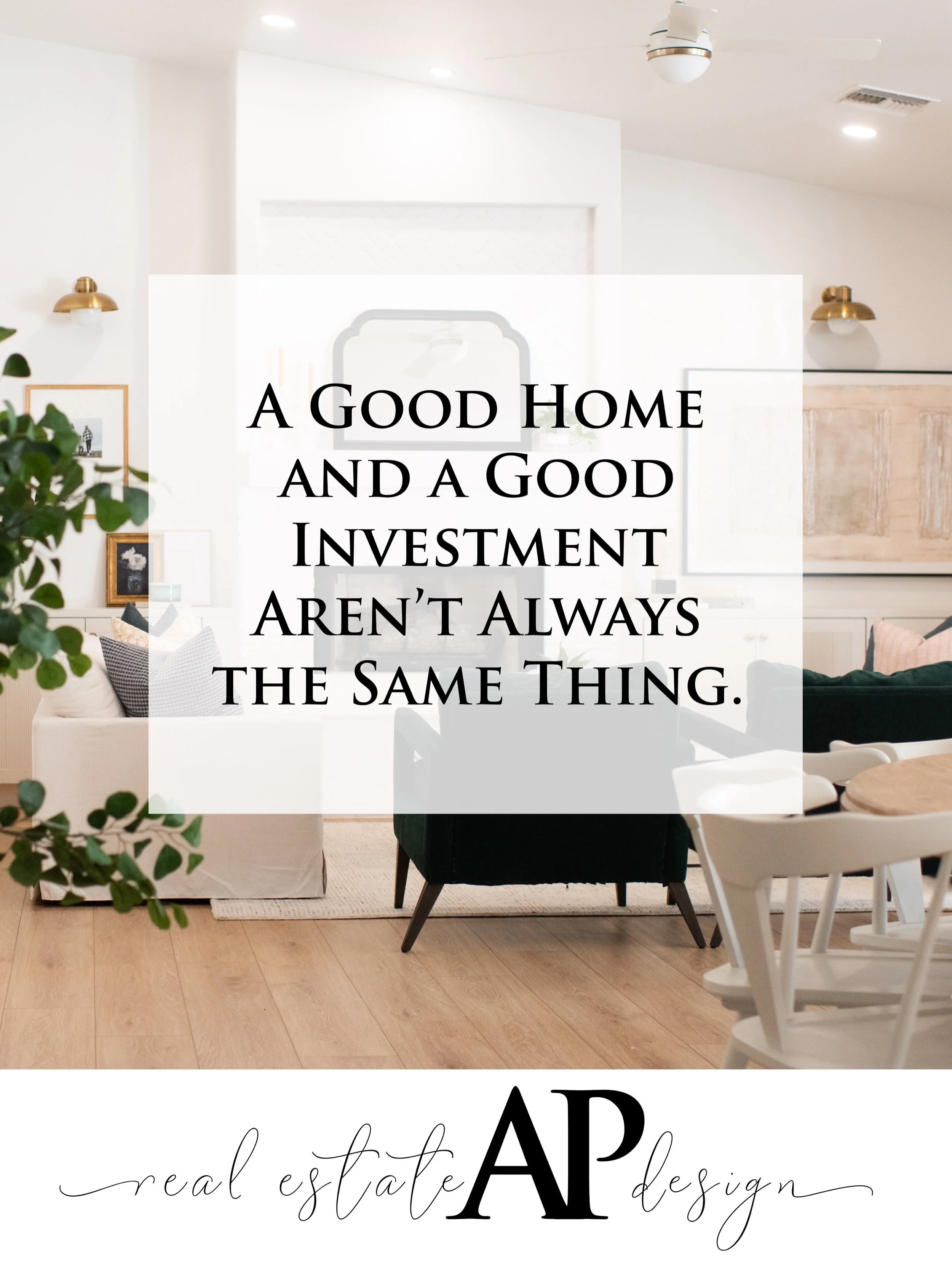 A home can be a great place to live without being the best investment, and that&rsquo;s something worth thinking about before you buy.

The right home should make sense for your lifestyle today and your plans for tomorrow. ✨

Not sure how to weigh th