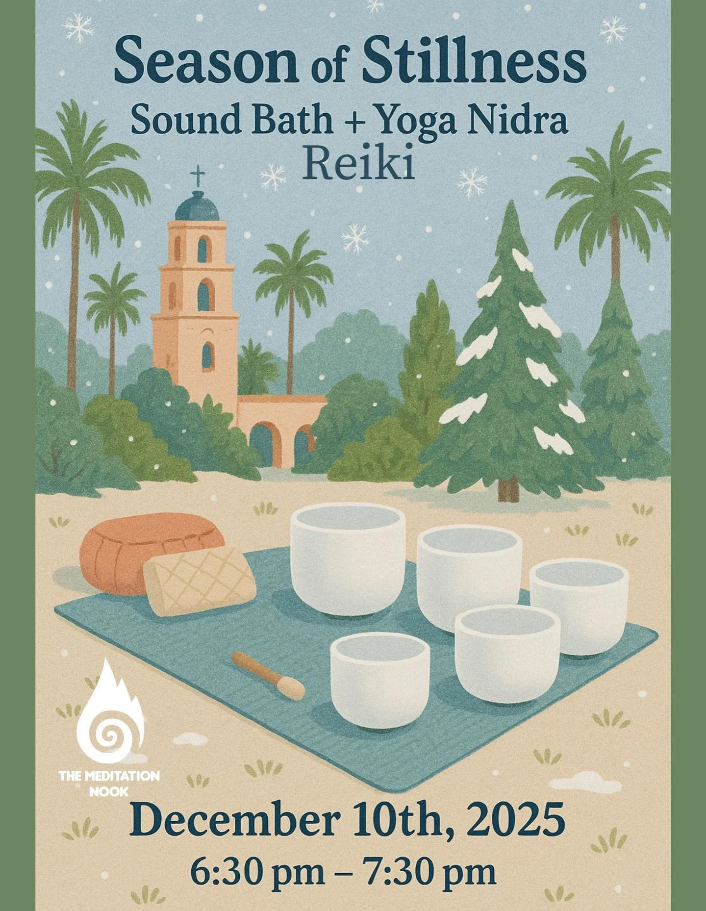 This powerful hour includes a Sound Bath, Yoga Nidra, and hands-on Reiki.

This isn&rsquo;t your typical yoga class! Yoga Nidra is a deep rest practice, often called &ldquo;yogic sleep.&rdquo; No movement needed, your only job is to arrive, lie down,