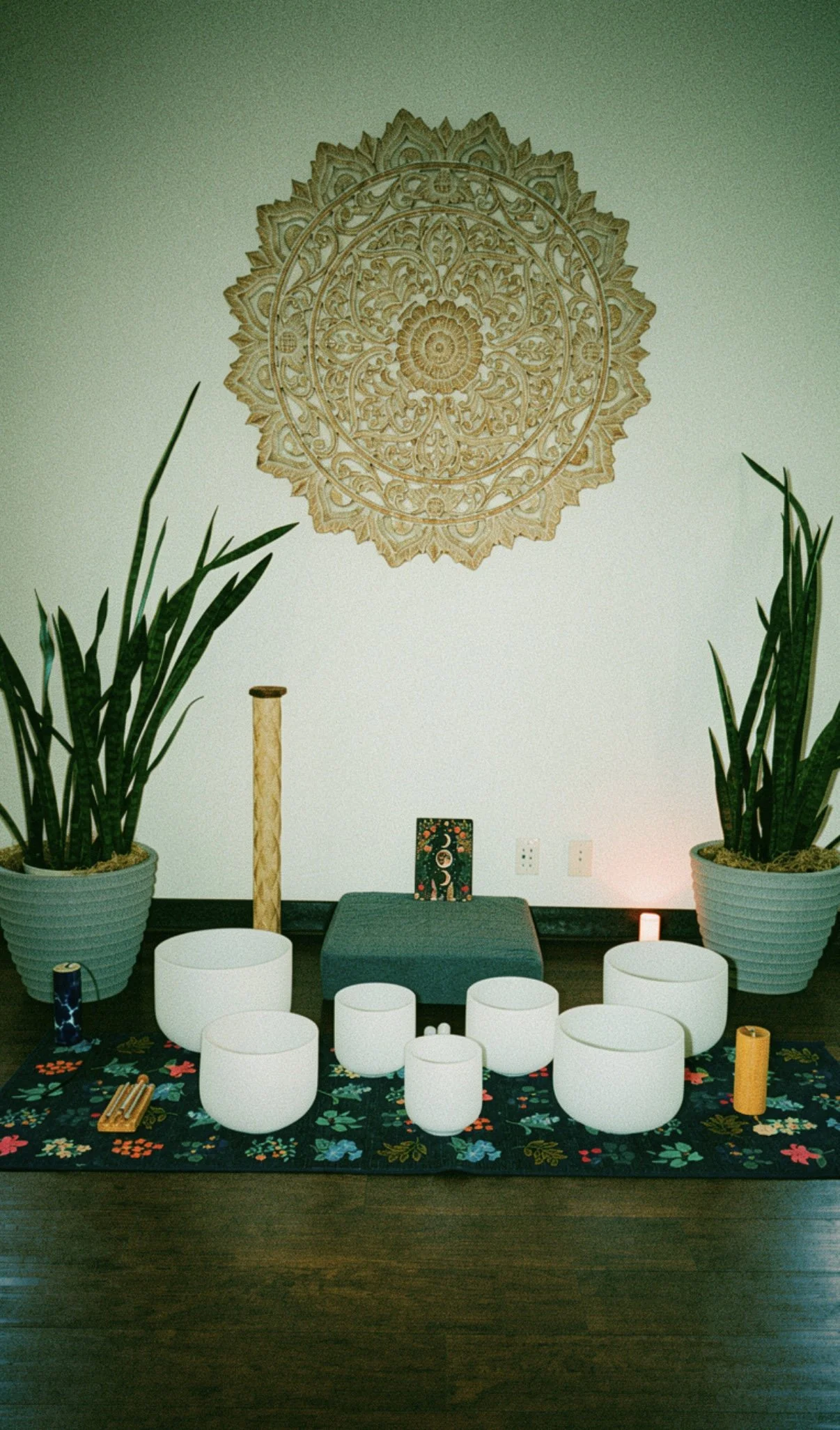 Sound Bowl Setup at Vibrant Life Yoga