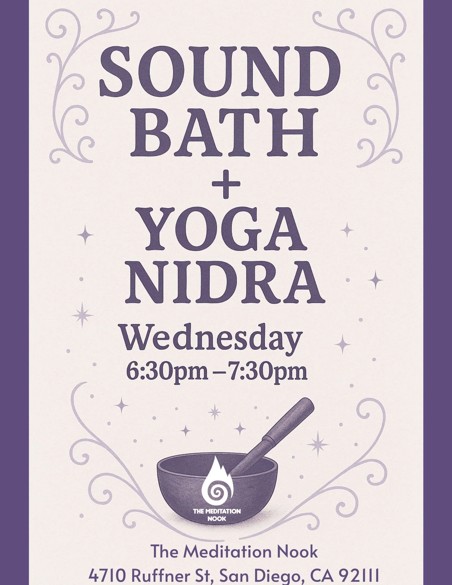 San Diego Clairemont Sound Bath and Yoga Nidra Sound Healing 