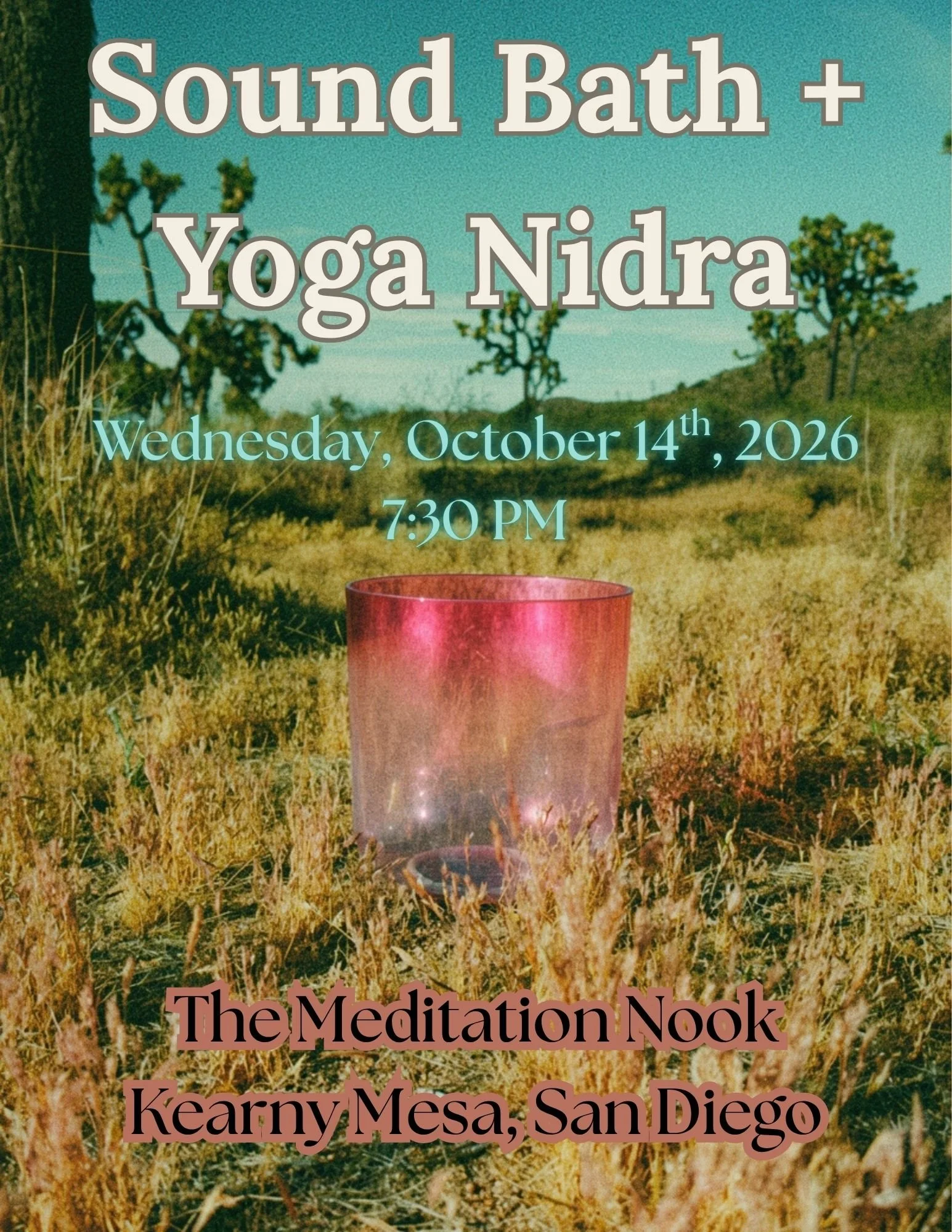 This immersive session blends the vibrations of crystal singing bowls with the guided meditation of Yoga Nidra.

Sound Bath + Yoga Nidra San Diego

Experience a deeply restorative Sound Bath + Yoga Nidra San Diego designed to help you unwind, reset y
