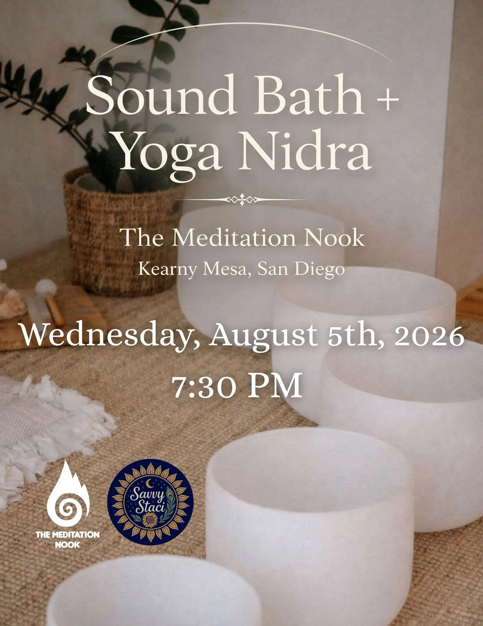 This immersive session blends the vibrations of crystal singing bowls with the guided meditation of Yoga Nidra.

Sound Bath + Yoga Nidra San Diego

Experience a deeply restorative Sound Bath + Yoga Nidra San Diego designed to help you unwind, reset y