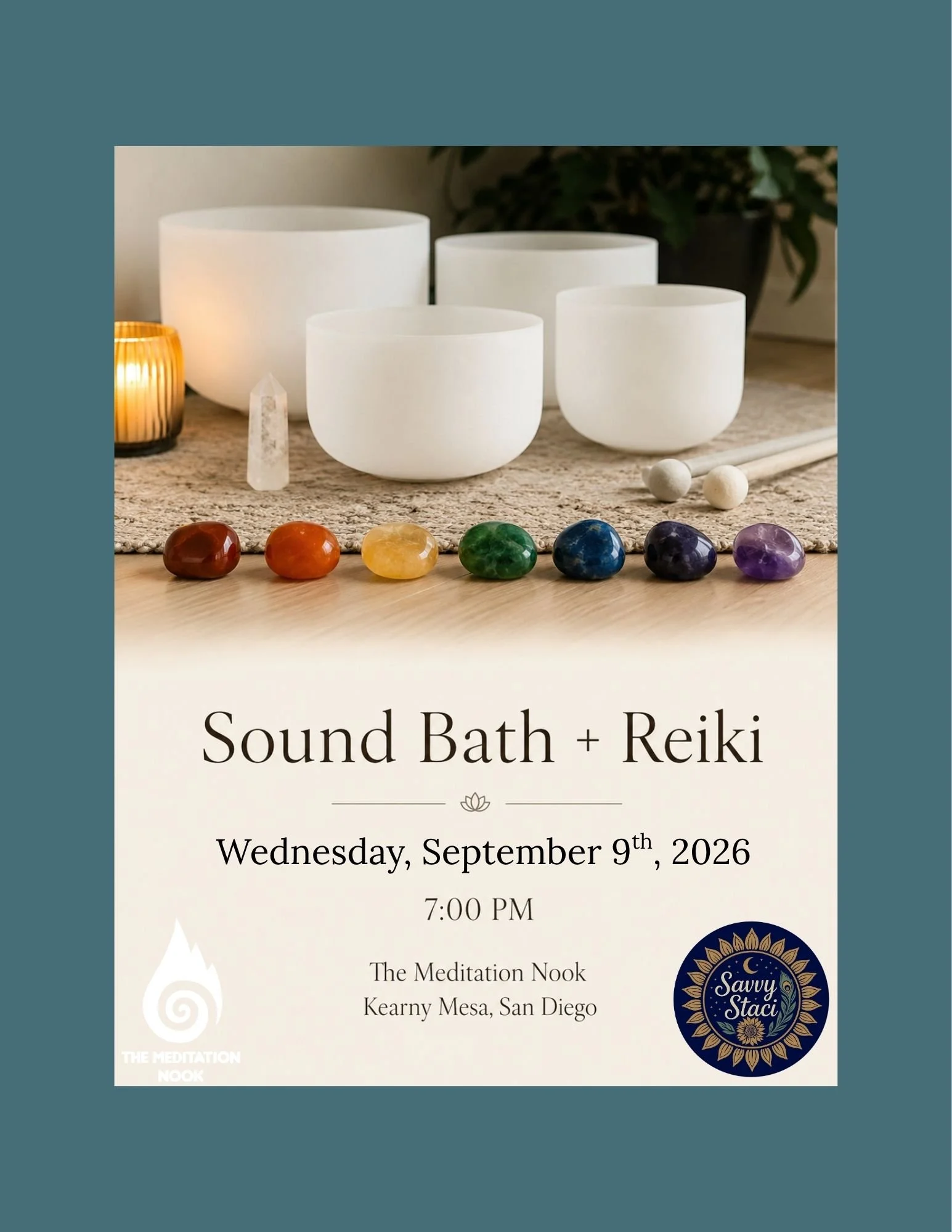 Sound Bath + Reiki in San Diego | Energy Healing & Deep Relaxation

Join us for a restorative Sound Bath and Reiki in San Diego, an immersive energy healing experience designed to calm the nervous system, release tension, and restore inner balance.

