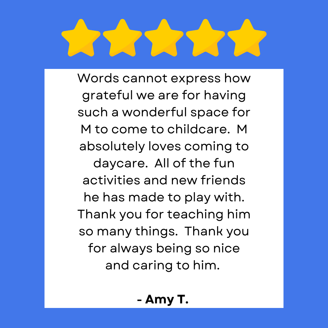 Five-star parent review icon for Kelowna daycare, review 4