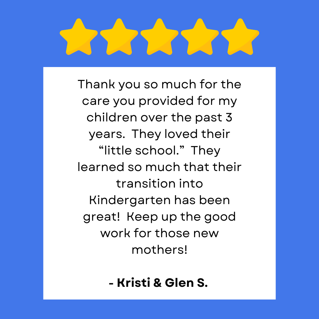 Five-star parent review icon for Kelowna daycare, review 8