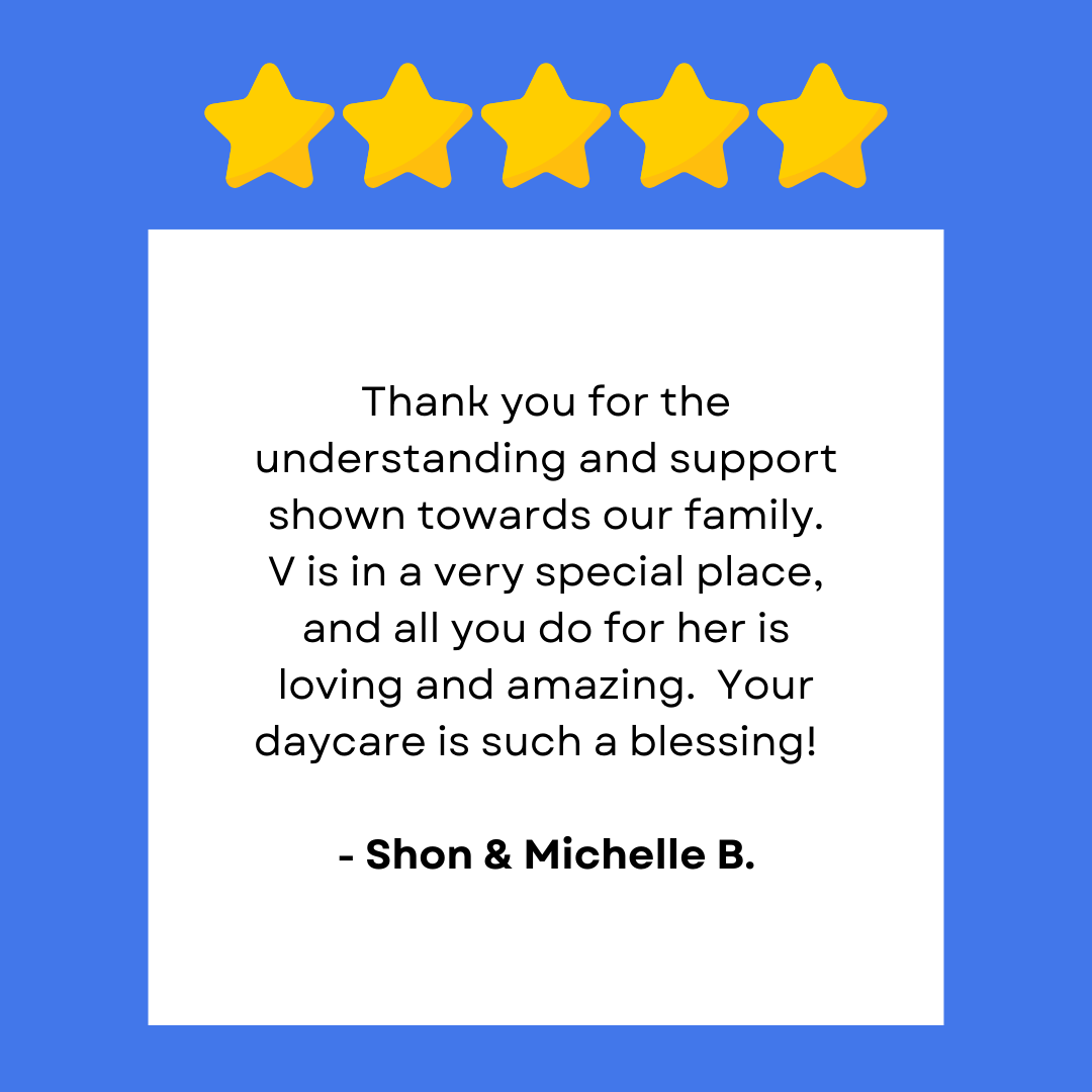 Five-star parent review icon for Kelowna daycare, review 7