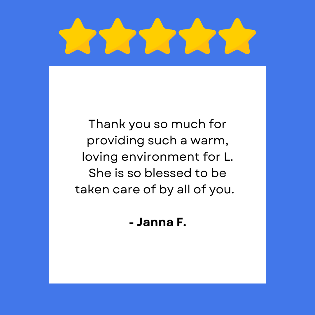 Five-star parent review icon for Kelowna daycare, review 3