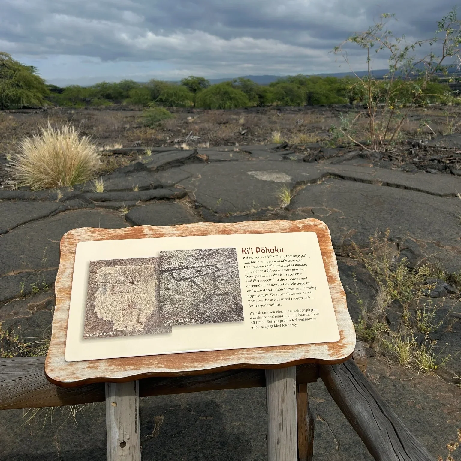 Interpretive signage at the Kona Village, A Rosewood Resort in Kaʻūpūlehu, Kona, Hawaiʻi