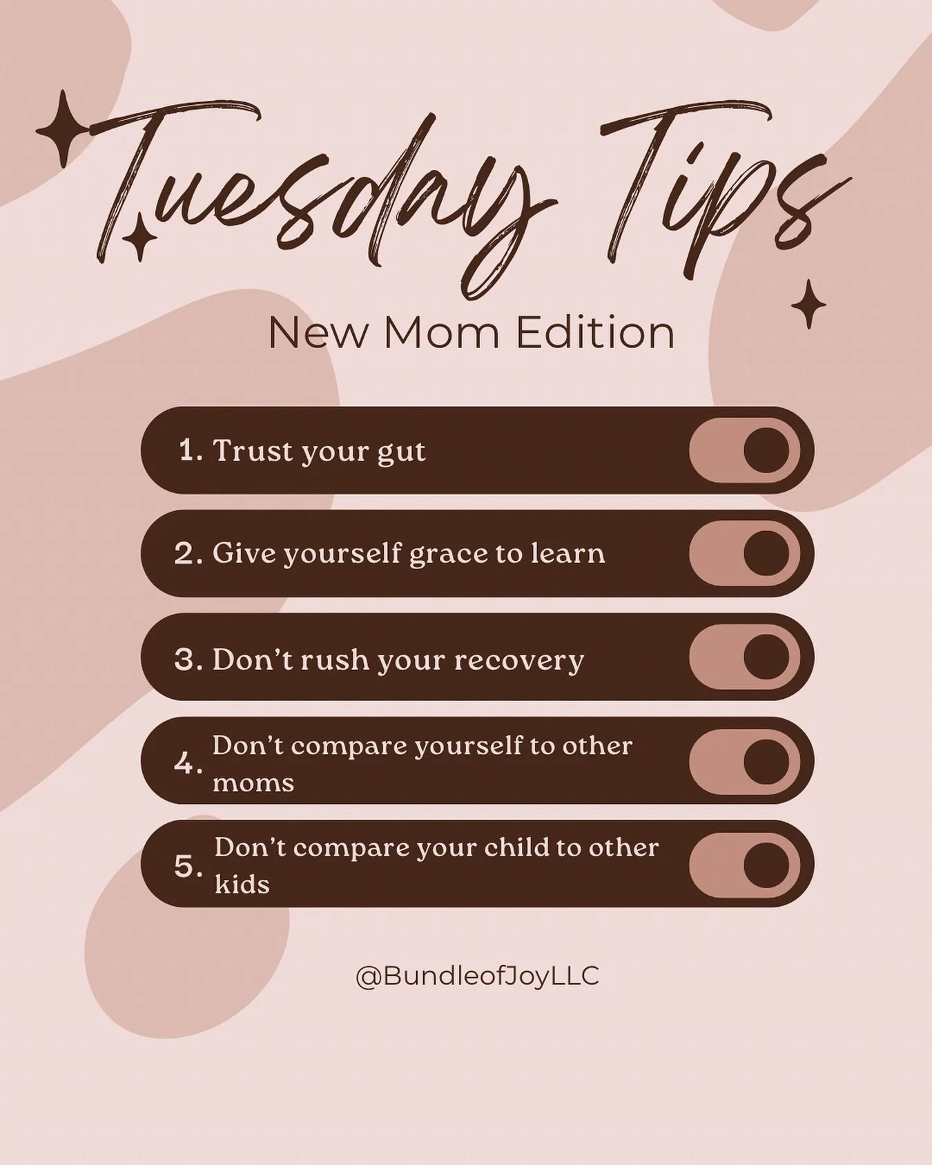 🌸 New mamas, this one&rsquo;s for you! 🌸
Navigating motherhood is a journey&mdash;full of love, learning, and lots of grace. 
Which of these Tuesday Tips do you need to hear today? 👆🏾

#NewMomTips #MotherhoodJourney #stldoula #doula #BundleOfJoyL