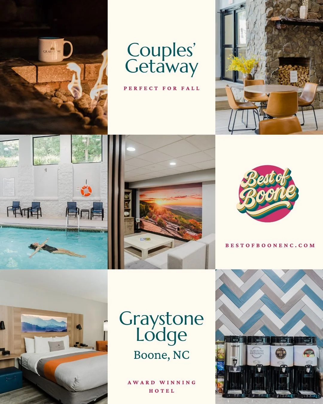 ✨ Cozy lodge vibes + Boone charm ✨

We had such a wonderful stay at Graystone Lodge (@graystonelodgeboone) during our first official Best of Boone NC partnership! From the easy online check-in and friendly staff to the lodge-like atmosphere and thoug