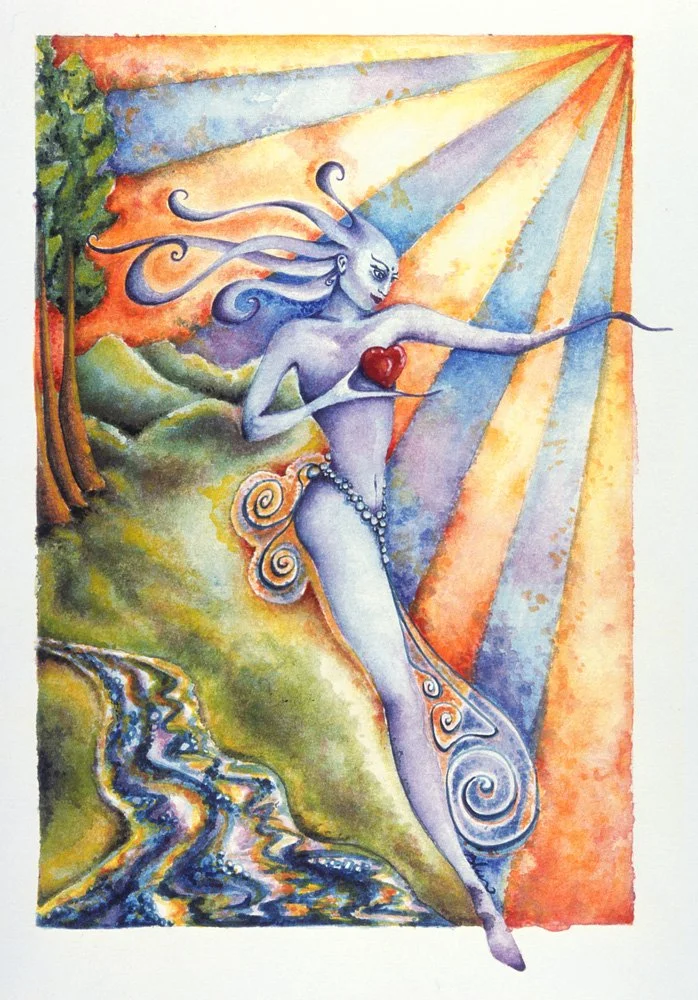 Oxum 1, 1998, watercolor on paper, 9 x 12 in. (22.8 x 30.4 cm)