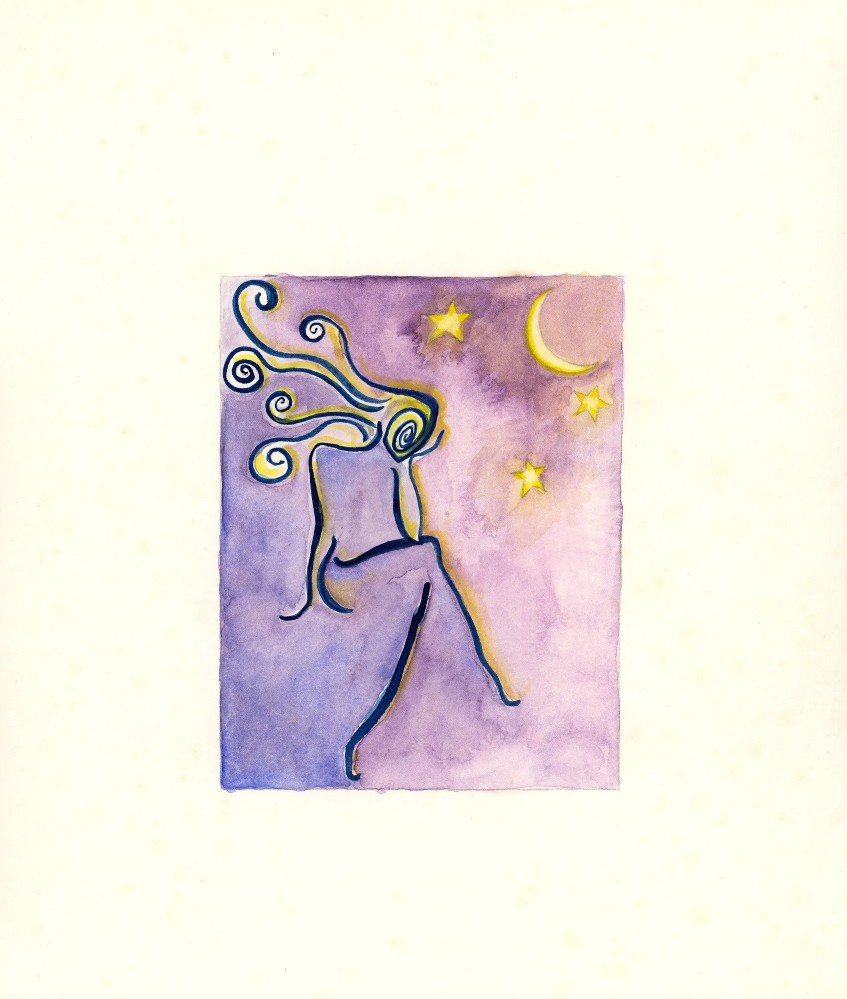 Waiting..., watercolor on paper