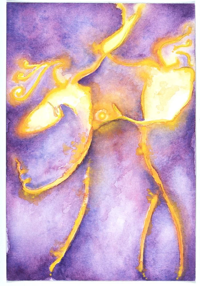 The Gift, watercolor on paper