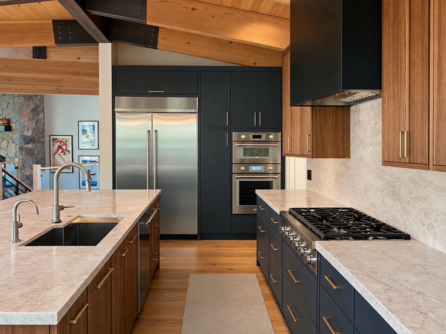 Lake Tahoe Luxury Mid-Century Modern Luxury Kitchen