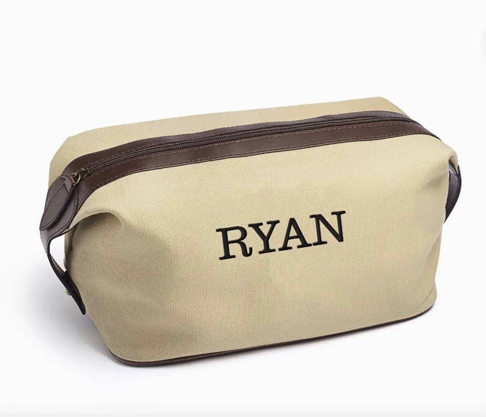 Light Brown Canvas Toiletry Bag