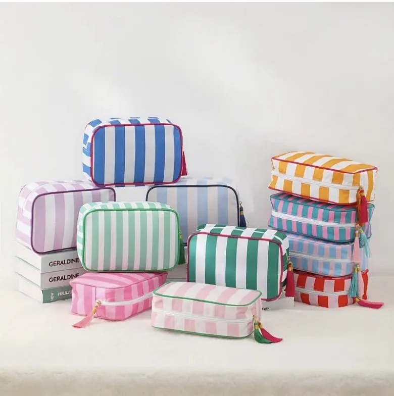 Striped Cosmetic Bag