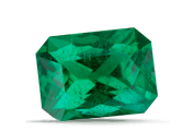 Emerald-cut green emerald gemstone