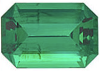 Emerald-cut green gemstone