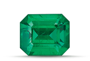 Emerald cut green gemstone