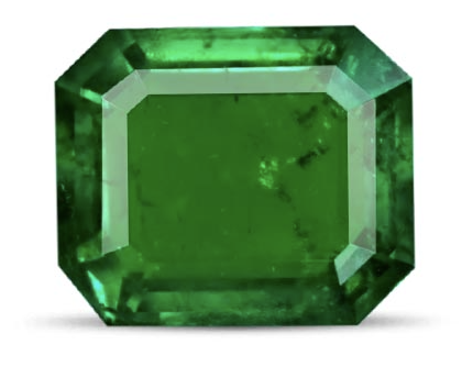 Emerald cut green gemstone