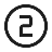 Number 2 symbol with a small icon in the top right corner