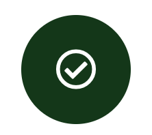 Green circle with a white checkmark inside