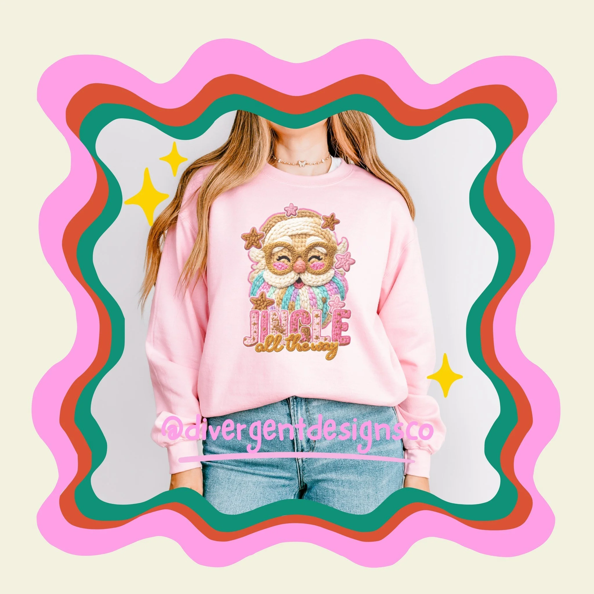 🎀 HOLIDAY CUTENESS ALERT! 🎀
Our Jingle All the Way faux-crochet Santa sweatshirt is officially LIVE for today only! 🎅🏼💫

✨ Sizes S&ndash;XL: $25
✨ 2XL: $28
✨ 3XL: $30
Shipping - $4.95
 
Soft, festive, and ridiculously adorable &mdash; the perfec