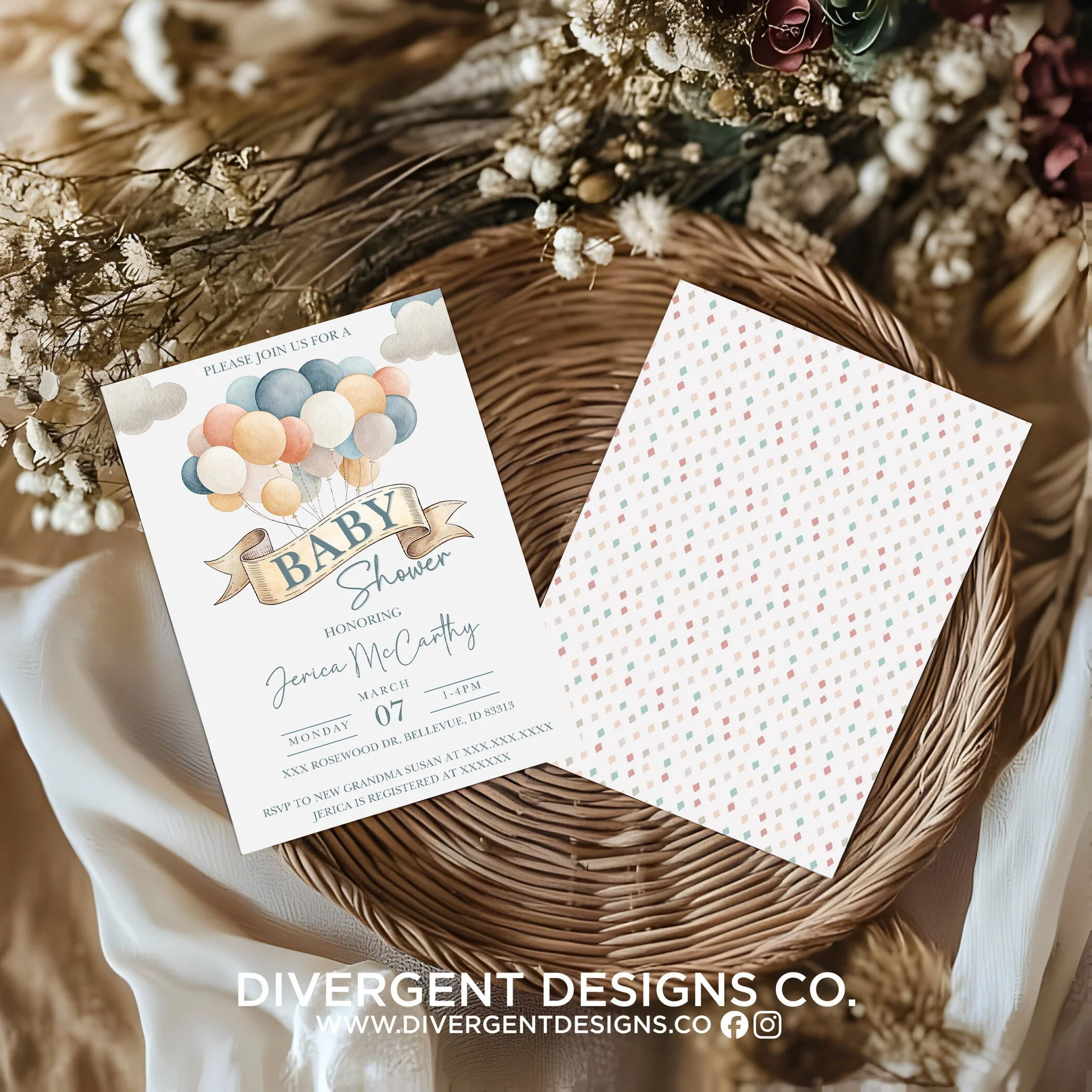 We had the sweetest time designing a fully customized baby shower invitation suite for a new mama-to-be expecting in 2026! 🎀✨ As part of her package, we created several design options based on her theme, colors, and vision. (The final design she cho