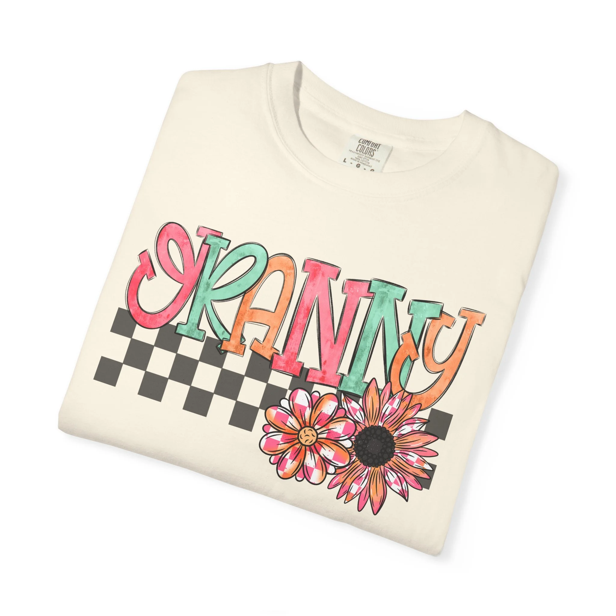 Granny Floral Checkerboard T-Shirt